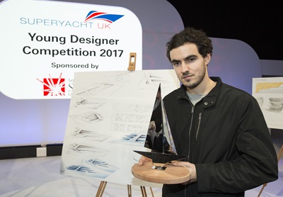 Christopher Karam, a student from Staffordshire University, scooped the top prize in the Superyacht UK Young Designer Competition 2017