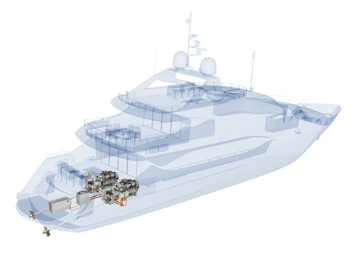MTU hybrid system in a Sunseeker Yacht