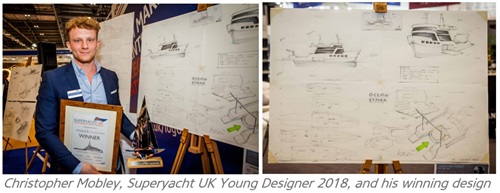 Christopher Mobley, Superyacht UK Young Designer 2018 and his winning design