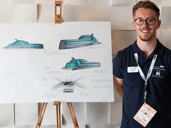 James Shakespeare, winner of the  Superyacht UK Young Designer Award